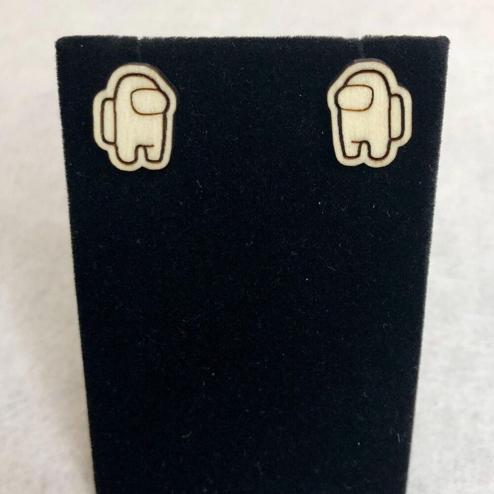 Among Us Wood Stud Earrings